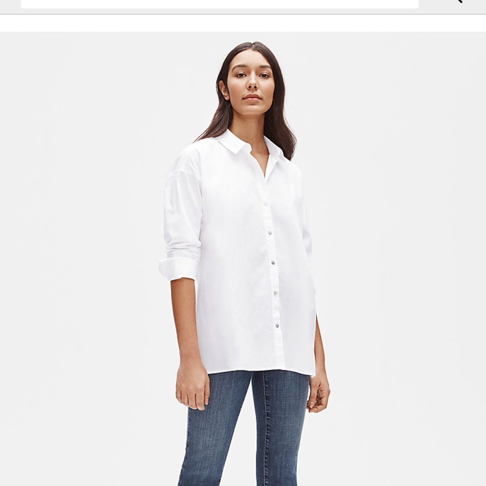 Eileen Fisher organic cotton classic collar shirt
